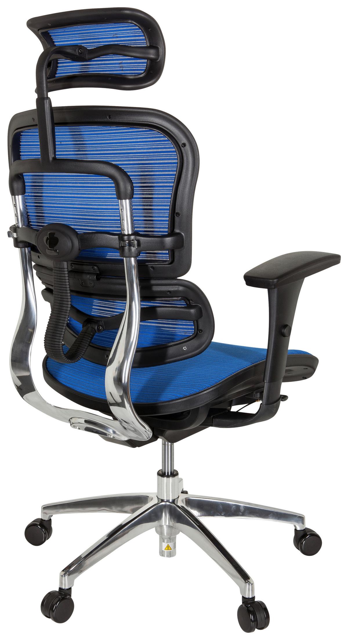 Drehstuhl Ergohuman Edition Armstützen Blau/schwarz - Chromfarben/Blau, MODERN, Kunststoff/Textil (67/141/63cm) - MID.YOU