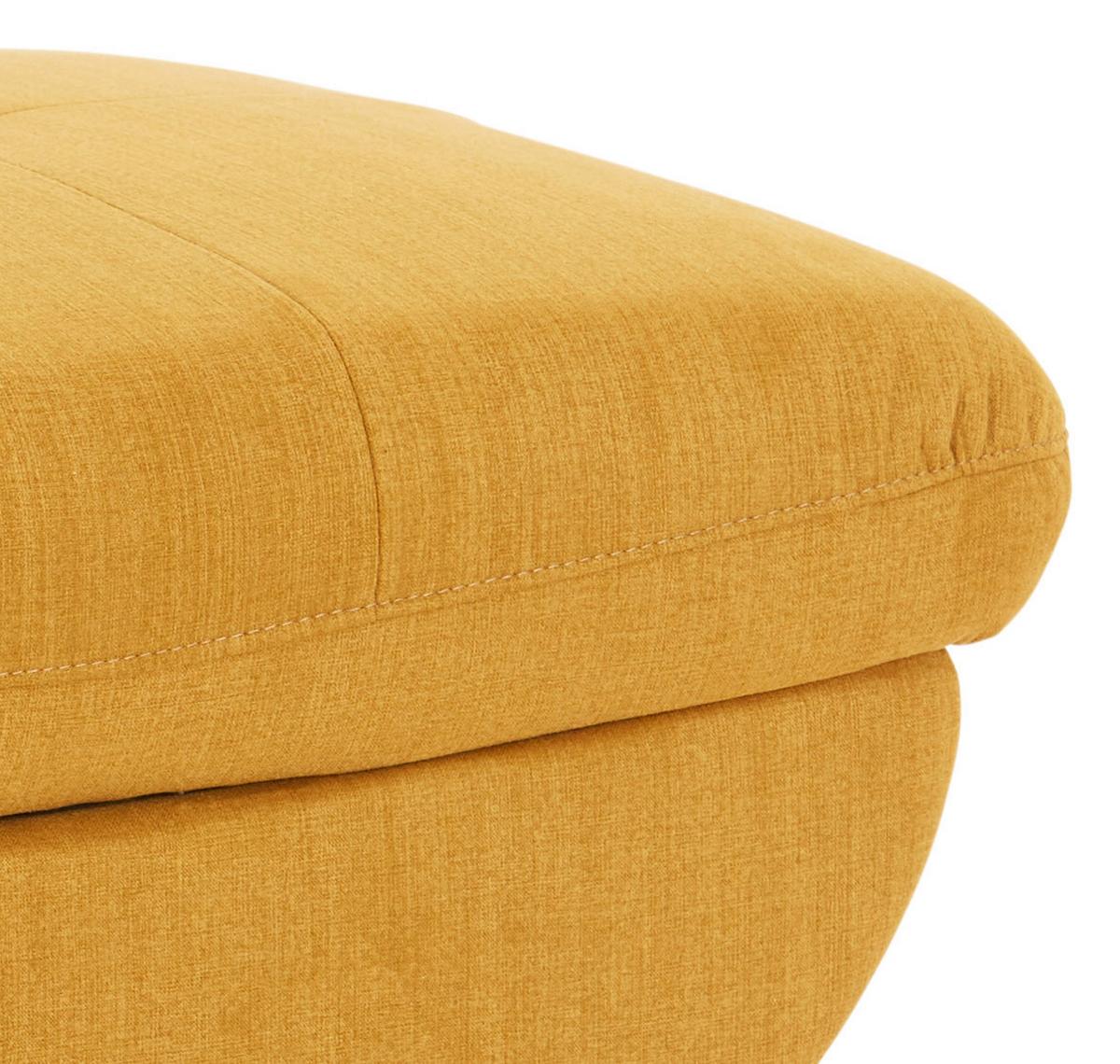Hocker Park mit Stauraum Webstoff Currygelb H: 43 cm - Currygelb/Schwarz, MODERN, Textil (107/75cm) - Luca Bessoni