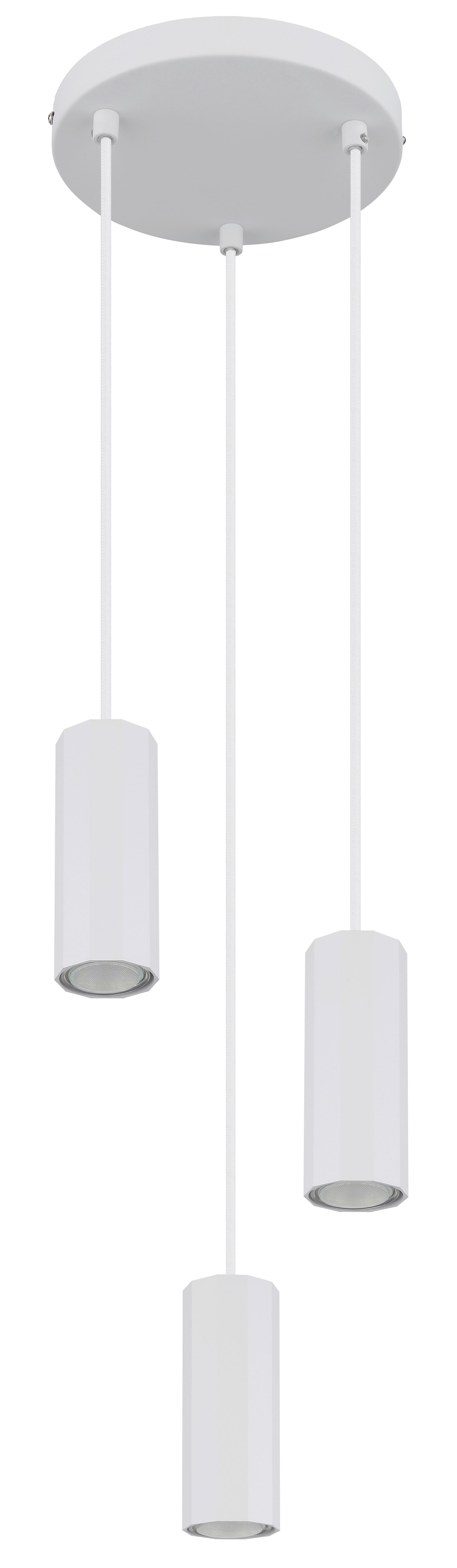 Hängeleuchte 57918-3hw James - Weiß, Design, Metall (21/120cm) - Globo