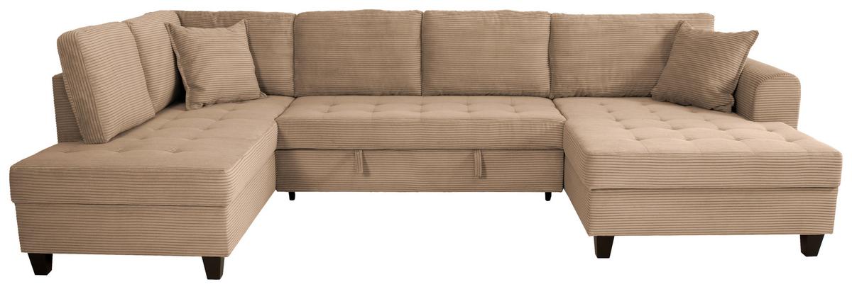 Wohnlandschaft Moritz Karamell U-Form: 178x324x155cm - Karamell, Trend, Textil (178/324/155cm)