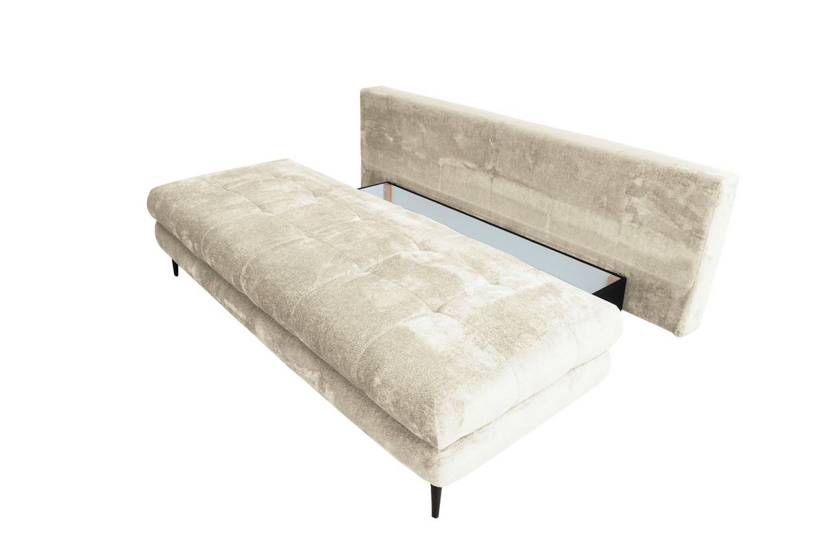 Schlafsofa Perla Creme B: 203 cm - Creme/Schwarz, KONVENTIONELL, Textil (203/94/96cm)