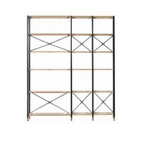 Regal Naturfarben/schwarz B: 170 Cm - Schwarz/Naturfarben, Design, Holzwerkstoff/Metall (170/210/30cm) - Livetastic