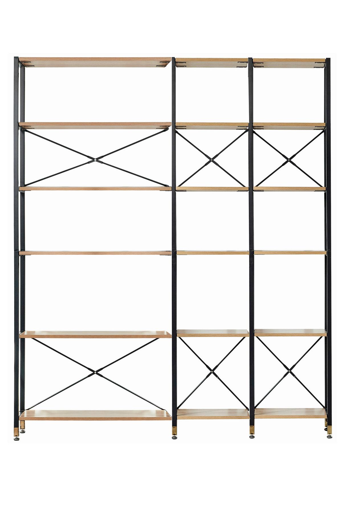 Regal Naturfarben/schwarz B: 170 Cm - Schwarz/Naturfarben, Design, Holzwerkstoff/Metall (170/210/30cm) - Livetastic