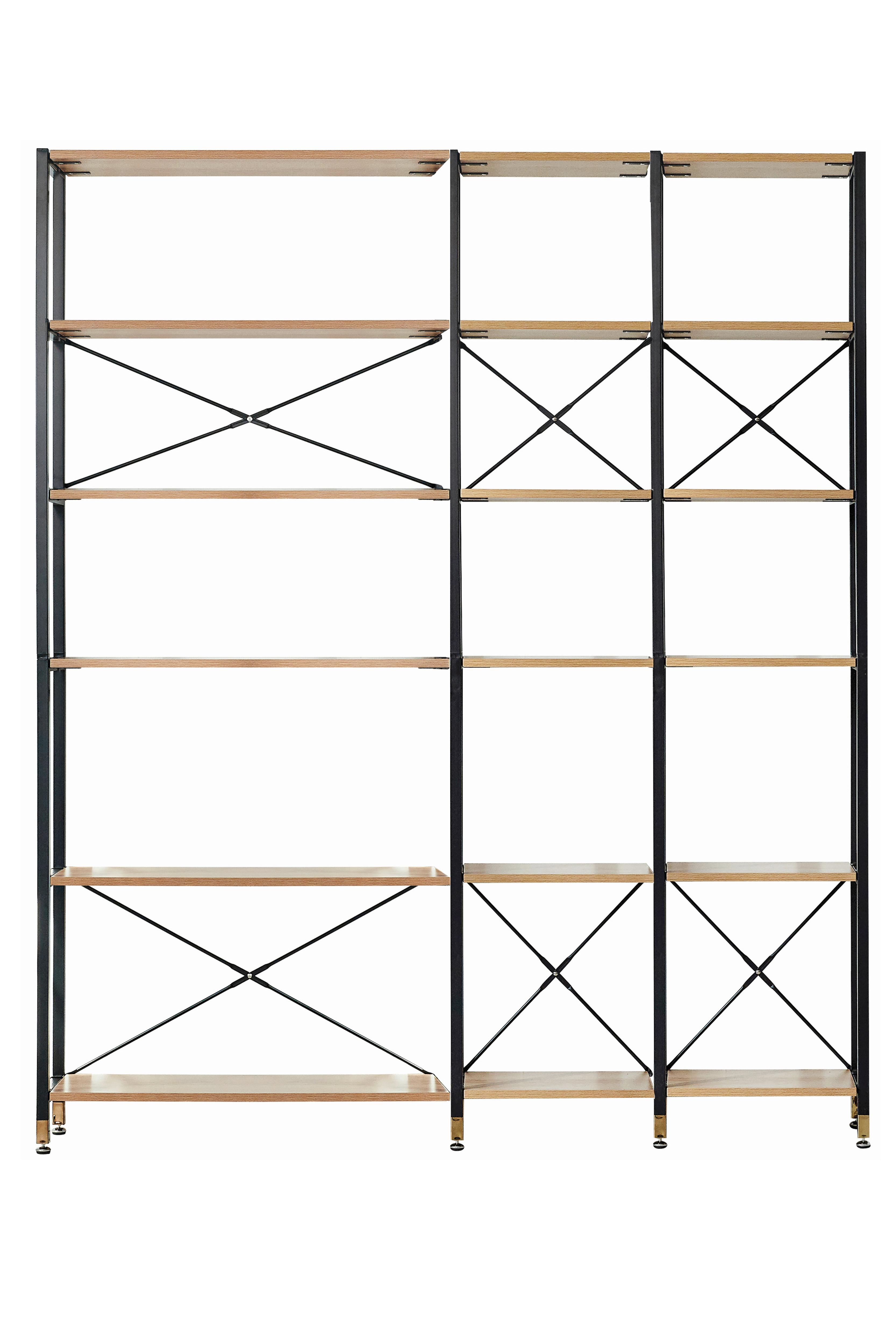 Regal Naturfarben/Schwarz B: 170 cm