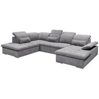 Wohnlandschaft mit Schlaffunktion Wayne, Webstoff - Dunkelgrau/Silberfarben, KONVENTIONELL, Textil (240/340/188cm) - MID.YOU