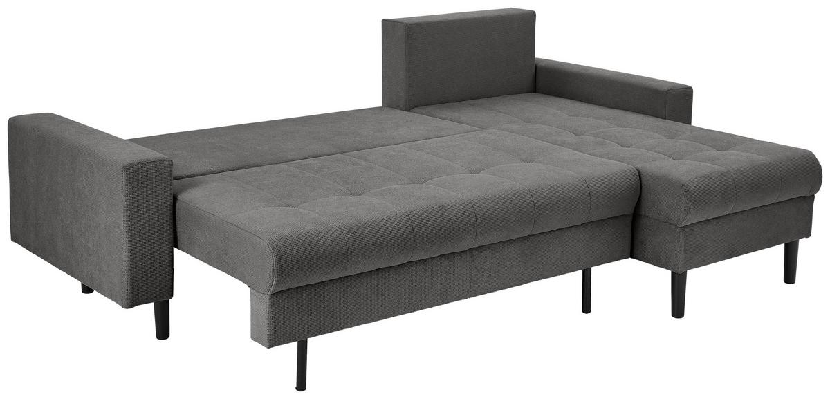 Ecksofa Boston, D. Grau S: 231x157 cm - Dunkelgrau/Schwarz, KONVENTIONELL, Textil (231/157cm) - P & B
