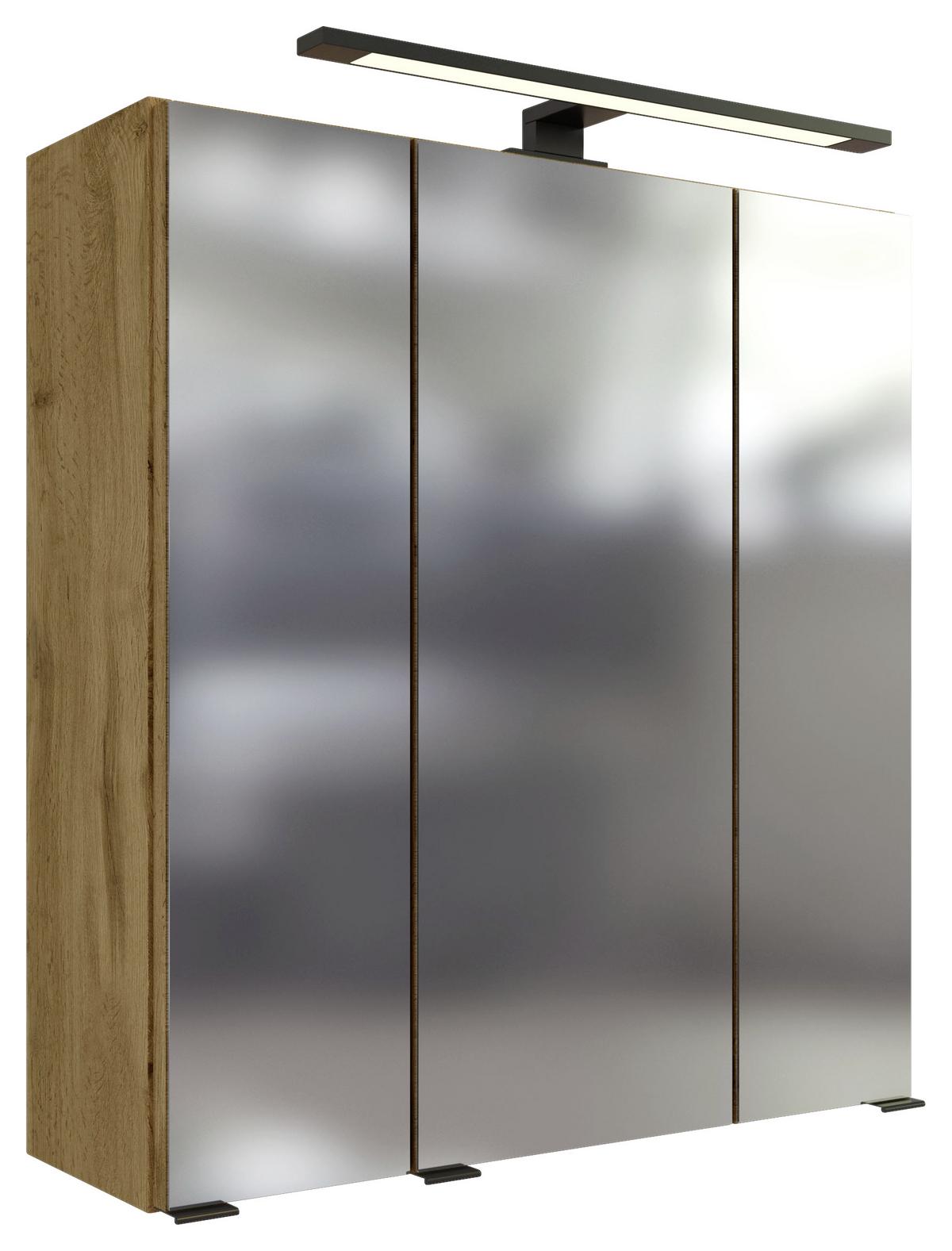 Badmöbel-Set Manchester B: 90 cm Eiche Wotan Dekor - Eichefarben, MODERN, Holzwerkstoff (90cm) - Held