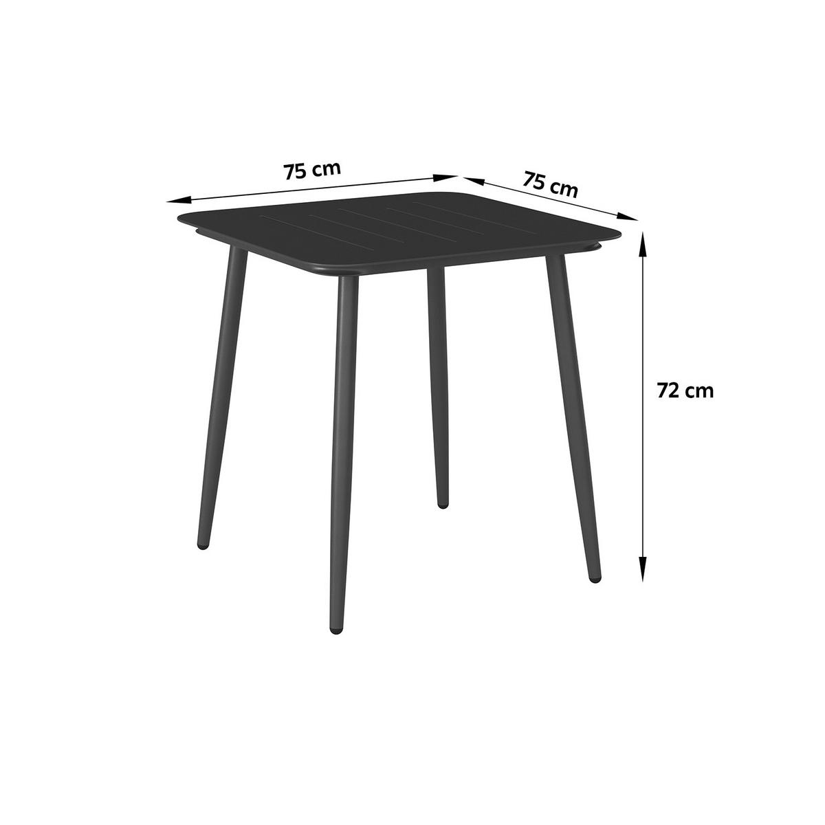 Gartentisch Titan Metall L 74,5 cm - Anthrazit, MODERN, Metall (74,5/72/74,5cm) - Luca Bessoni