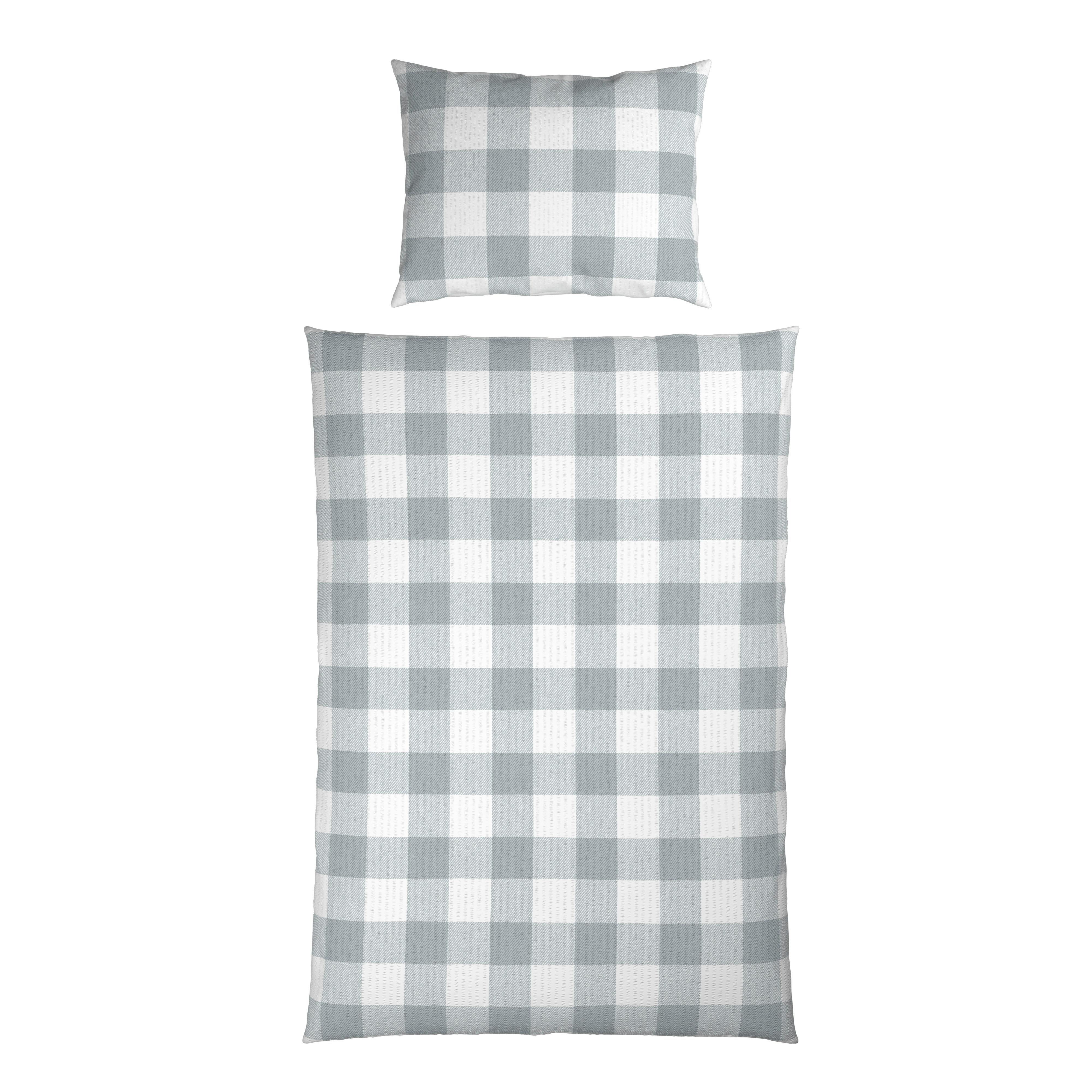 Bettwäsche Selina - Weiß/Grau, ROMANTIK / LANDHAUS, Textil - James Wood