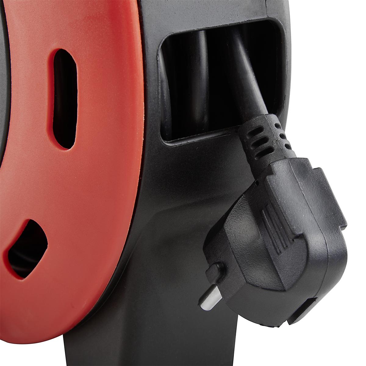 Kabeltrommel Albrik 4 Steckdosen, 10 M Kabel - Rot/Schwarz, KONVENTIONELL, Kunststoff (25/29/7cm) - Homezone
