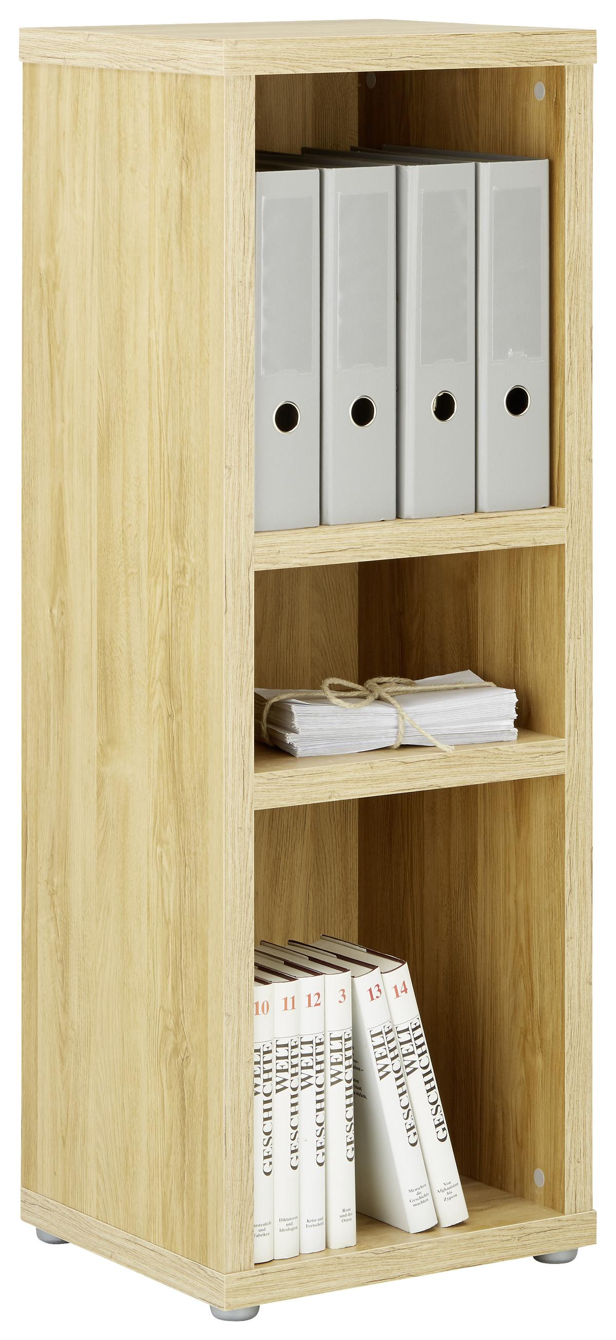 REGÁL Eichefarben - barvy dubu/barvy hliníku, Moderní, kompozitní dřevo/plast (40/112,8/37cm) - Premium Living