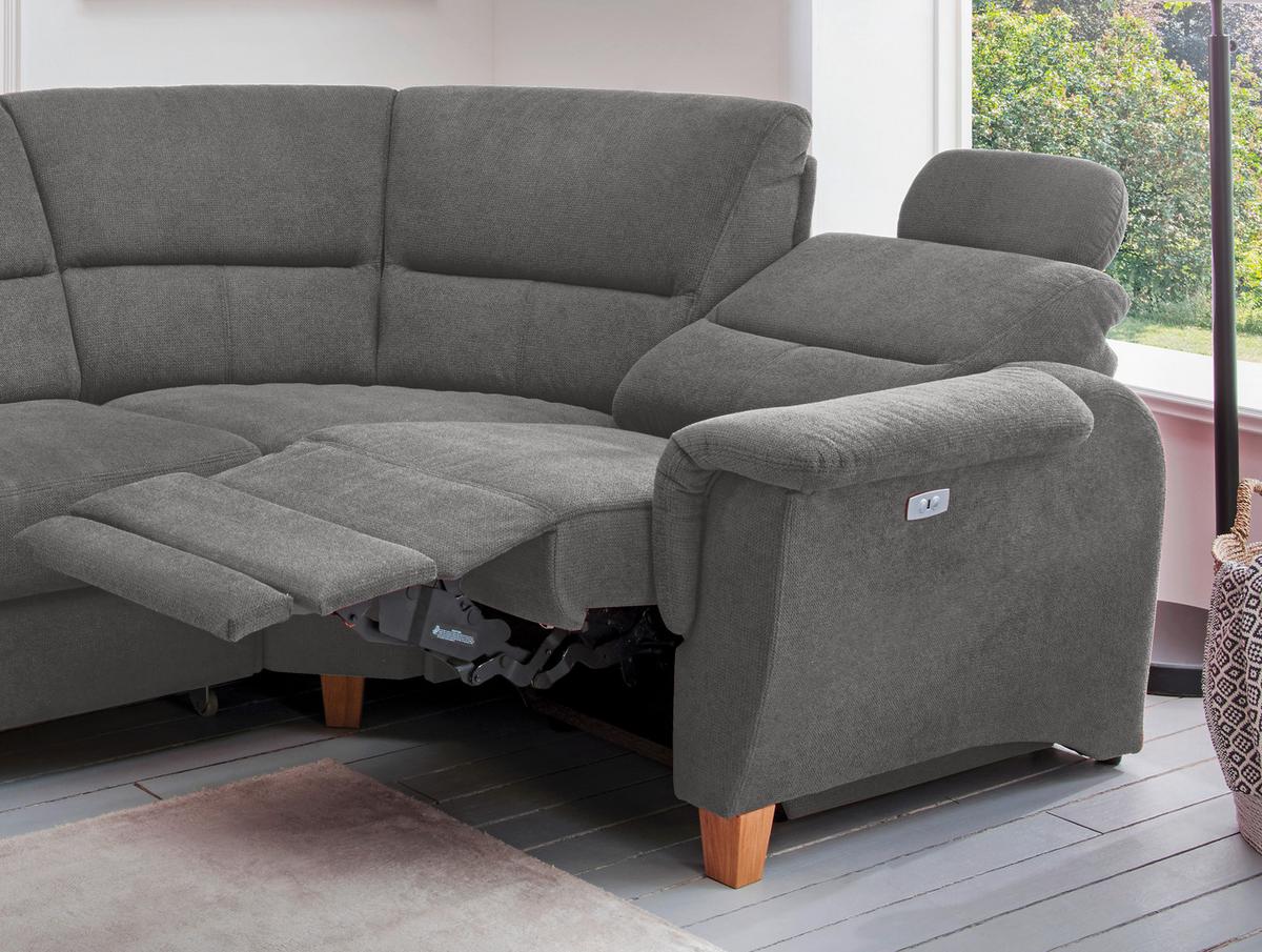 Ecksofa Parole Dunkelgrau S:238/241 Cm - Wildeiche/Dunkelgrau, KONVENTIONELL, Textil (238/241cm) - Livetastic