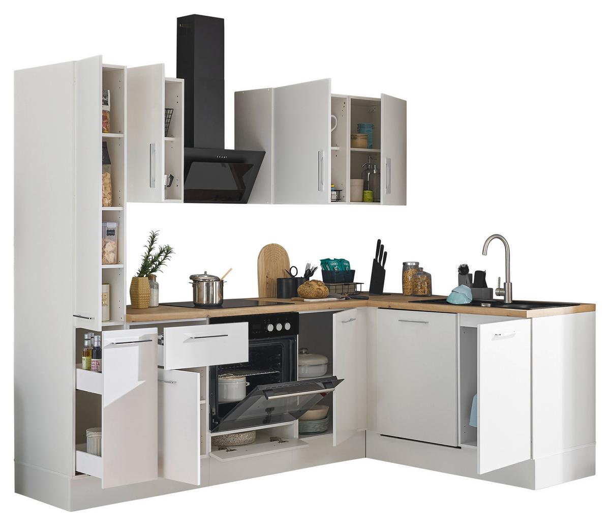 Eckküche Turin Weiß/Eiche Dekor 250x175 cm - Weiß/Eiche Artisan, Basics, Holzwerkstoff (250/175cm) - MID.YOU