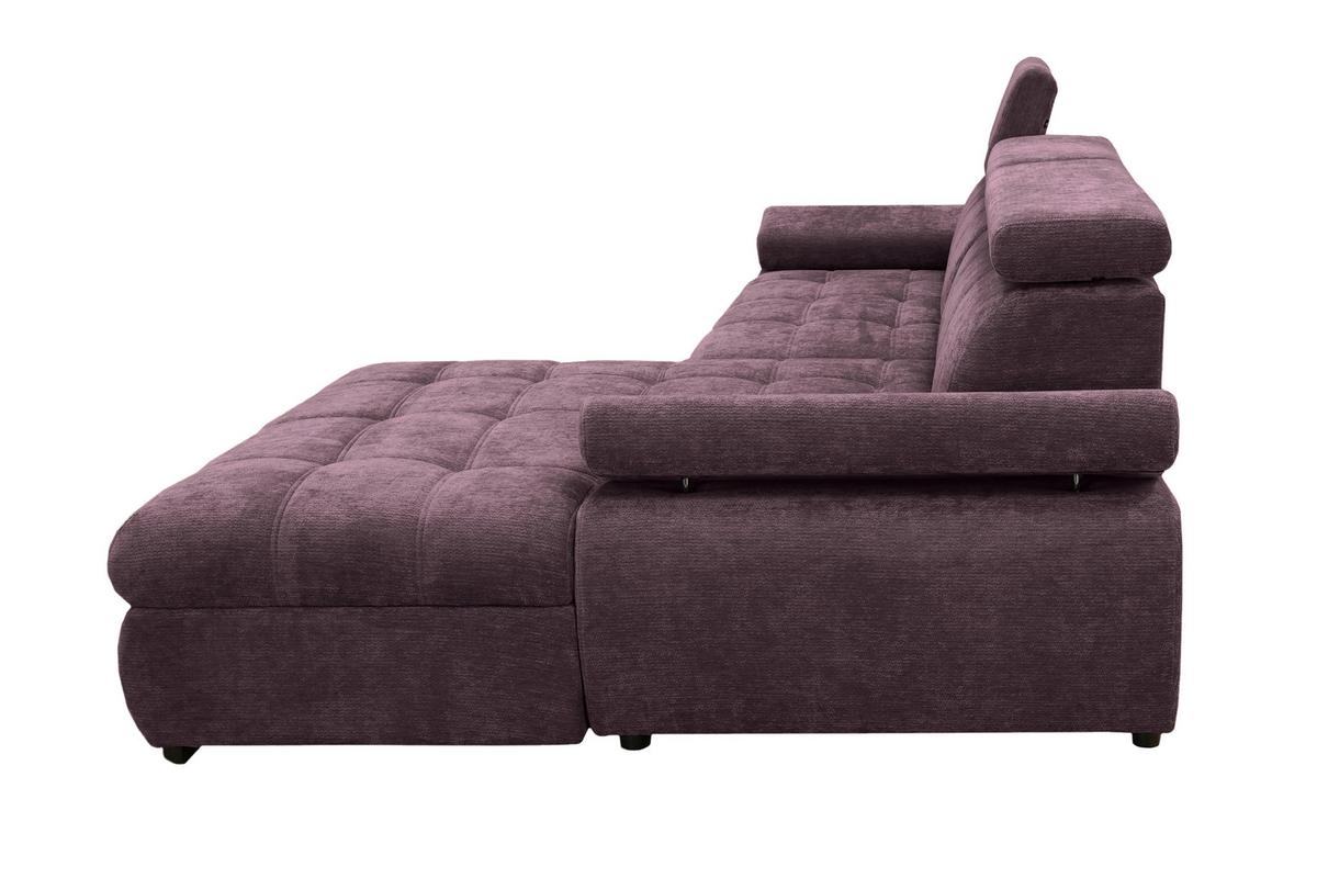 Rohová sedačka VEGAS, pravá, černicová ženilka - čierna/černicová, Design, drevo/textil (294/173cm)