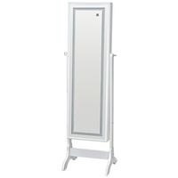 Ékszeres Szekrény Miri - fehér, Modern, faalapú anyag/üveg (41/148/37cm)