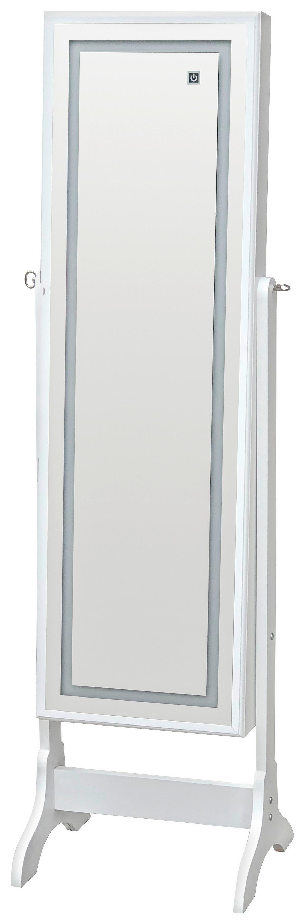 Ékszeres Szekrény Miri - fehér, Modern, faalapú anyag/üveg (41/148/37cm)