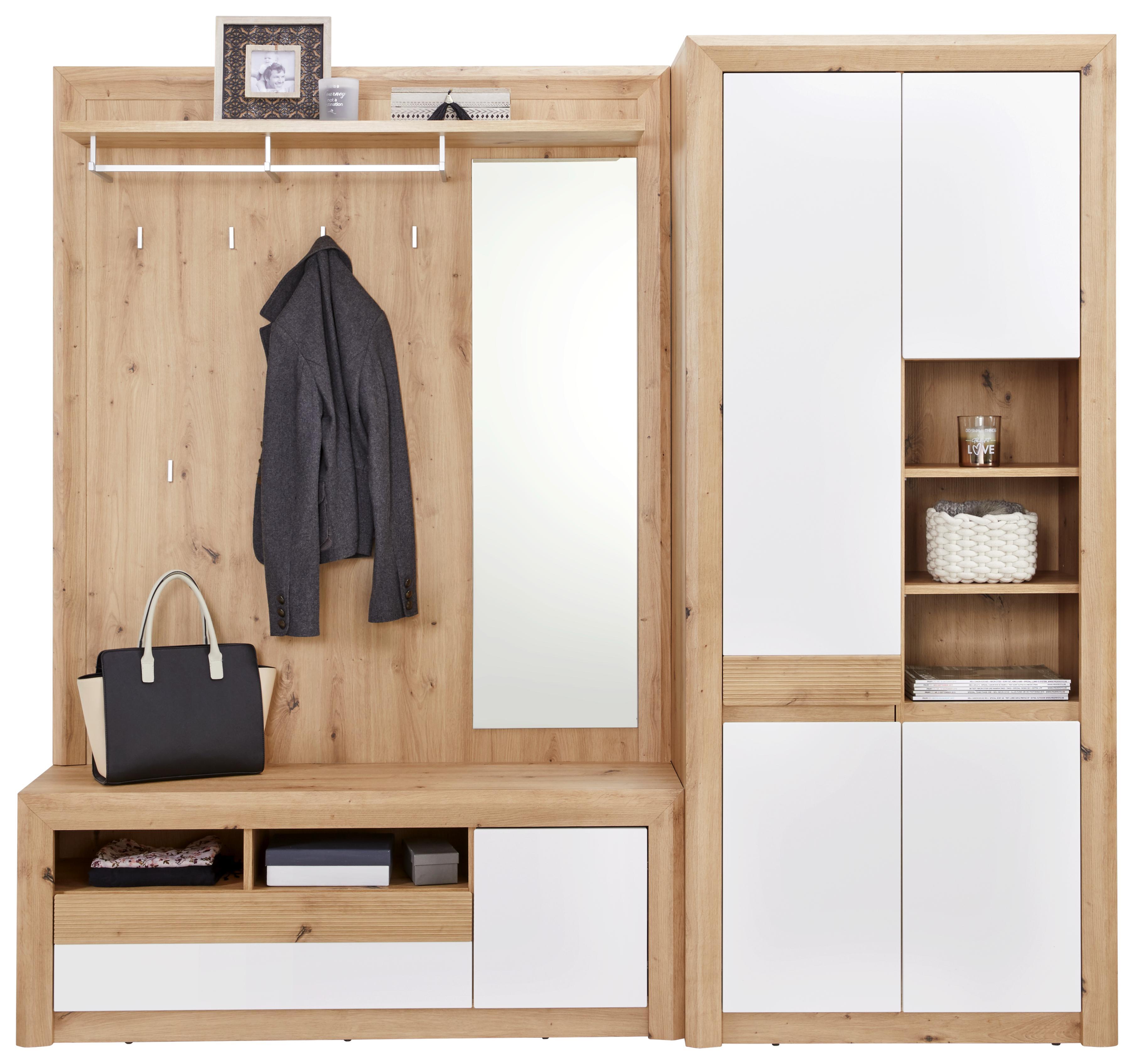 Garderobenkombination Kashmir New 8 - Eichefarben/Weiß, MODERN, Holzwerkstoff (214/192/41cm) - James Wood