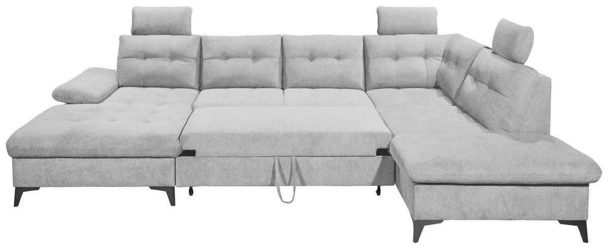 Sedacia súprava DURBAN U, pravá, tmavosivá - čierna/tmavosivá, Konventionell, textil/plast (170/324/218cm) - MID.YOU