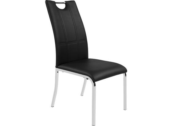 Szék Mandy - Króm/Fekete, konvencionális, Fém/Textil (42/96/60cm) Szék Mandy - Króm/Fekete, konvencionális, Fém/Textil (42/96/60cm)