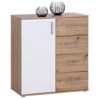 KOMODA INA 02 - bílá/dub artisan, Moderní, kompozitní dřevo/plast (88,2/94,8/38,3cm)