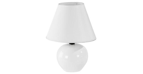 Tischlampe Cindy Cremefarben mit Kugel-Keramikfuß - Creme, KONVENTIONELL, Keramik/Textil (18/23cm) - James Wood