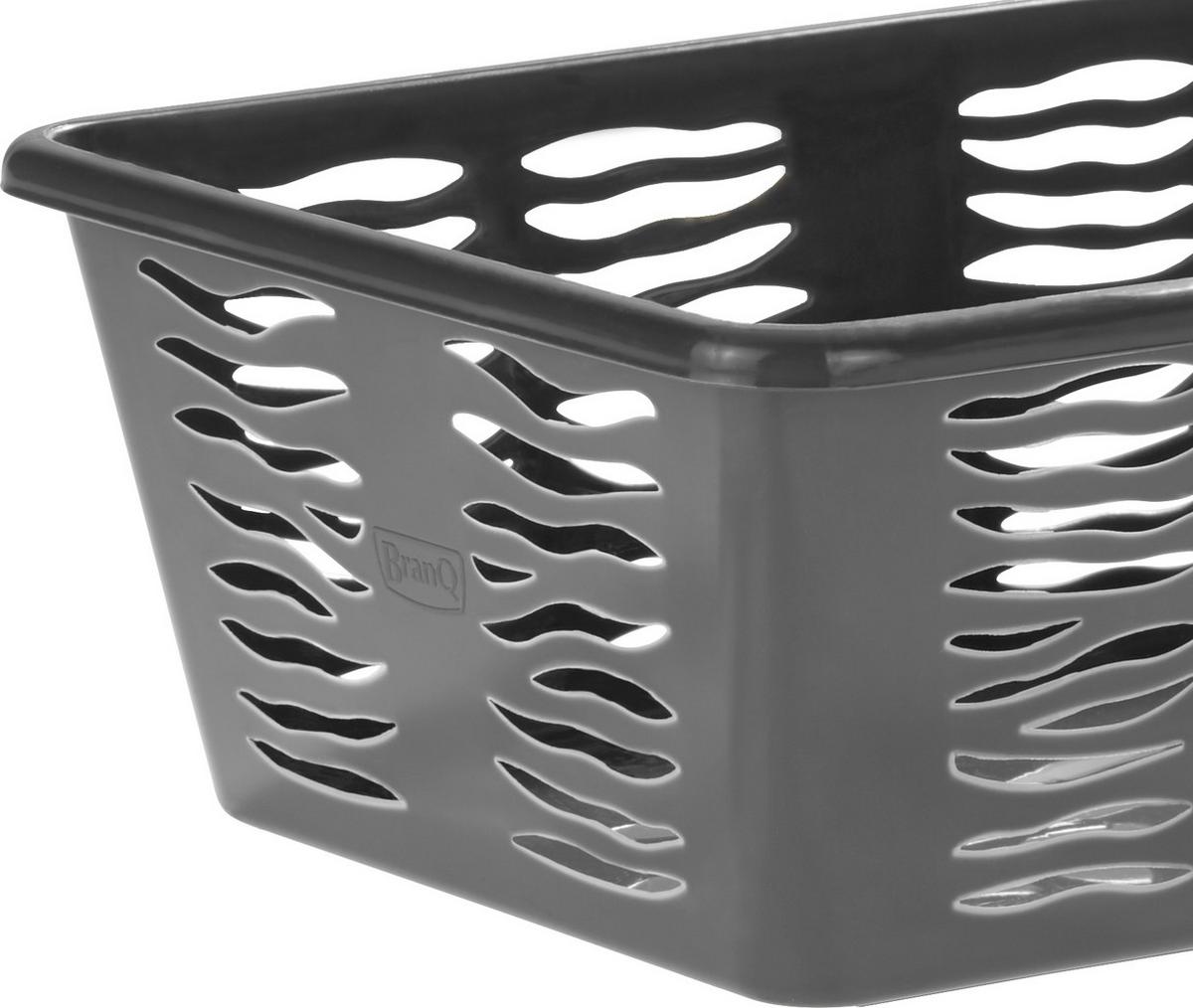 Tárolókosár Zebra - antracit/fehér, Konventionell, műanyag (25/15,8/8,1cm) - Homezone