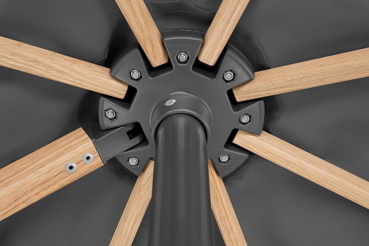 Ampelschirm Rhodos Twist W Bxhxt: 358x263x300 Cm Anthrazit - Eichefarben/Anthrazit, Basics, Textil/Metall (358/263/300cm) - Schneider