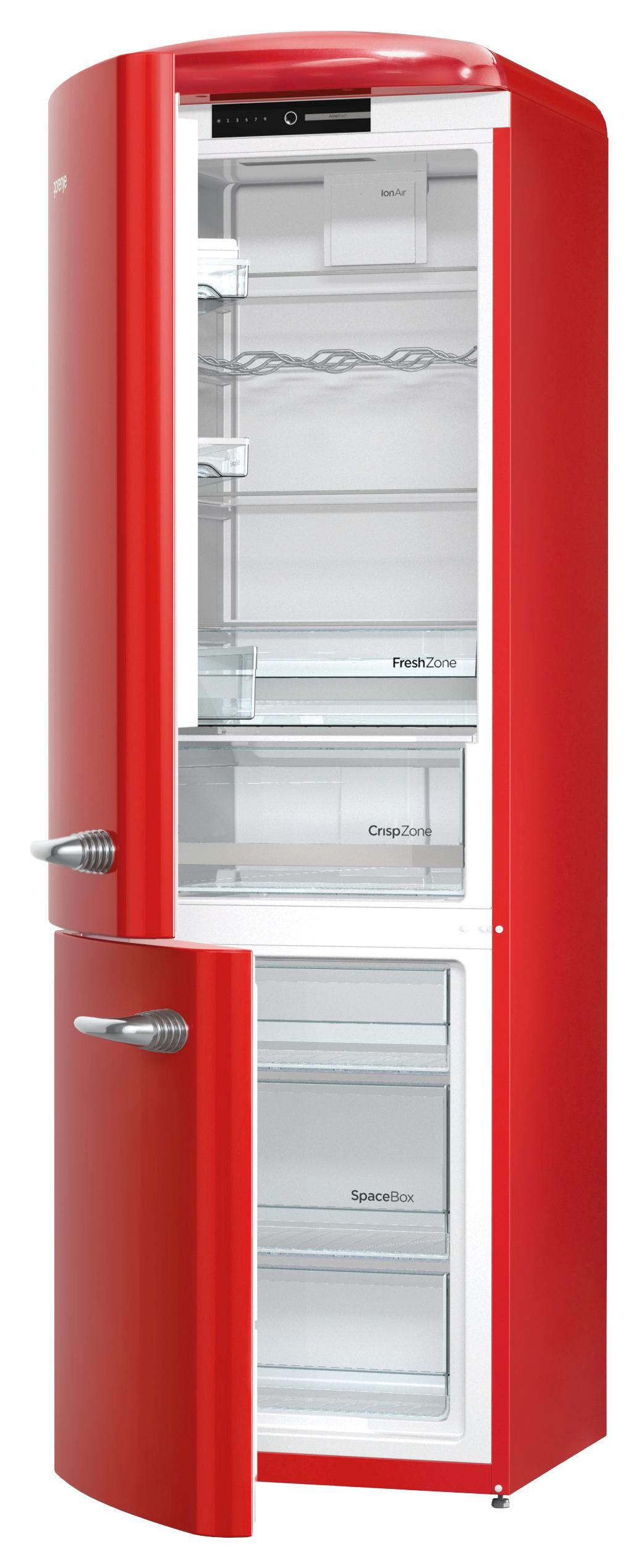 Gorenje Kühl-gefrier- Kombination Ork192rd-l - Rot, KONVENTIONELL, Kunststoff (60/194/64cm) - Gorenje