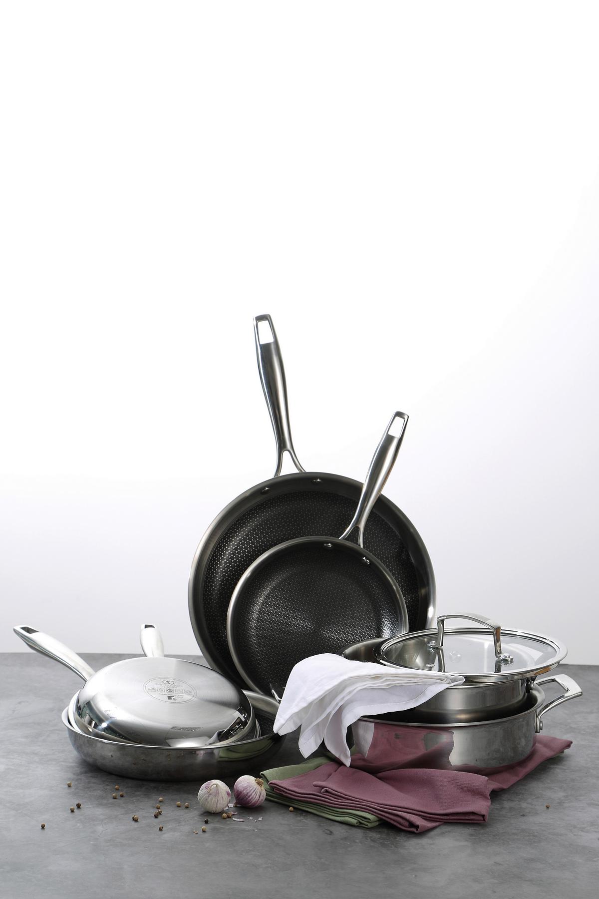 Servierpfanne Hi-Tech 3 Ø 30 cm, Edelstahl - Edelstahlfarben/Schwarz, Basics, Metall (39/30/10cm) - Masterpro