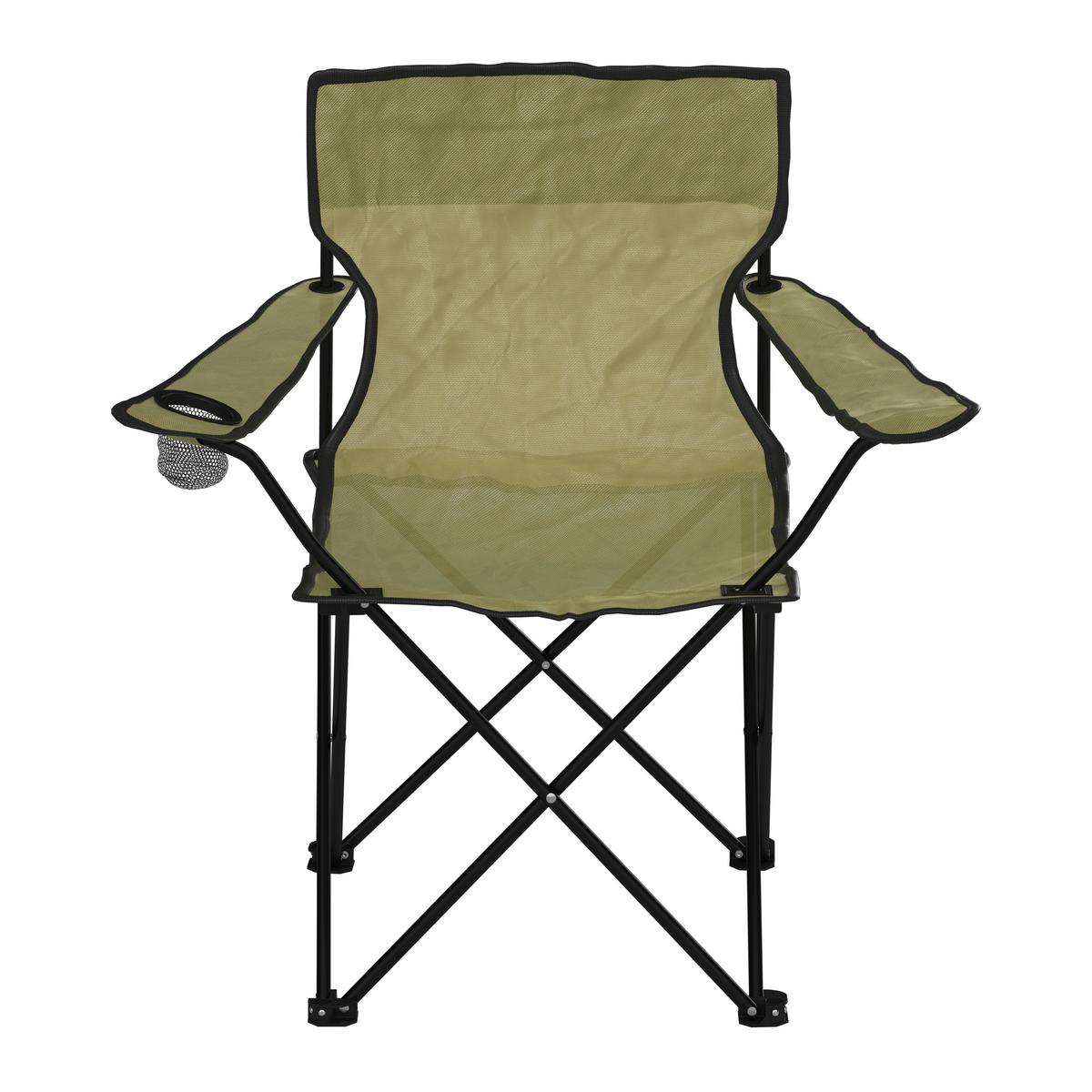 Kempingszék Luca - fekete/zöld, Modern, textil/fém (80/80/51cm) - Ondega