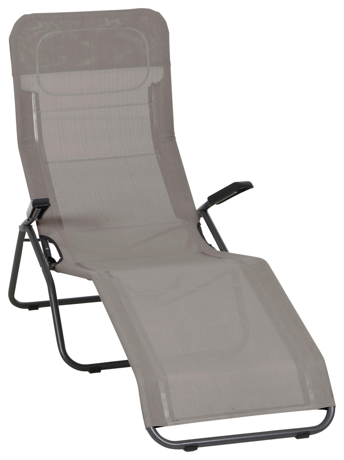 Sonnenliege J40969 Stahl, Klappbar - Taupe/Anthrazit, MODERN, Textil/Metall (72,5/103,5/144cm) - Siena Garden