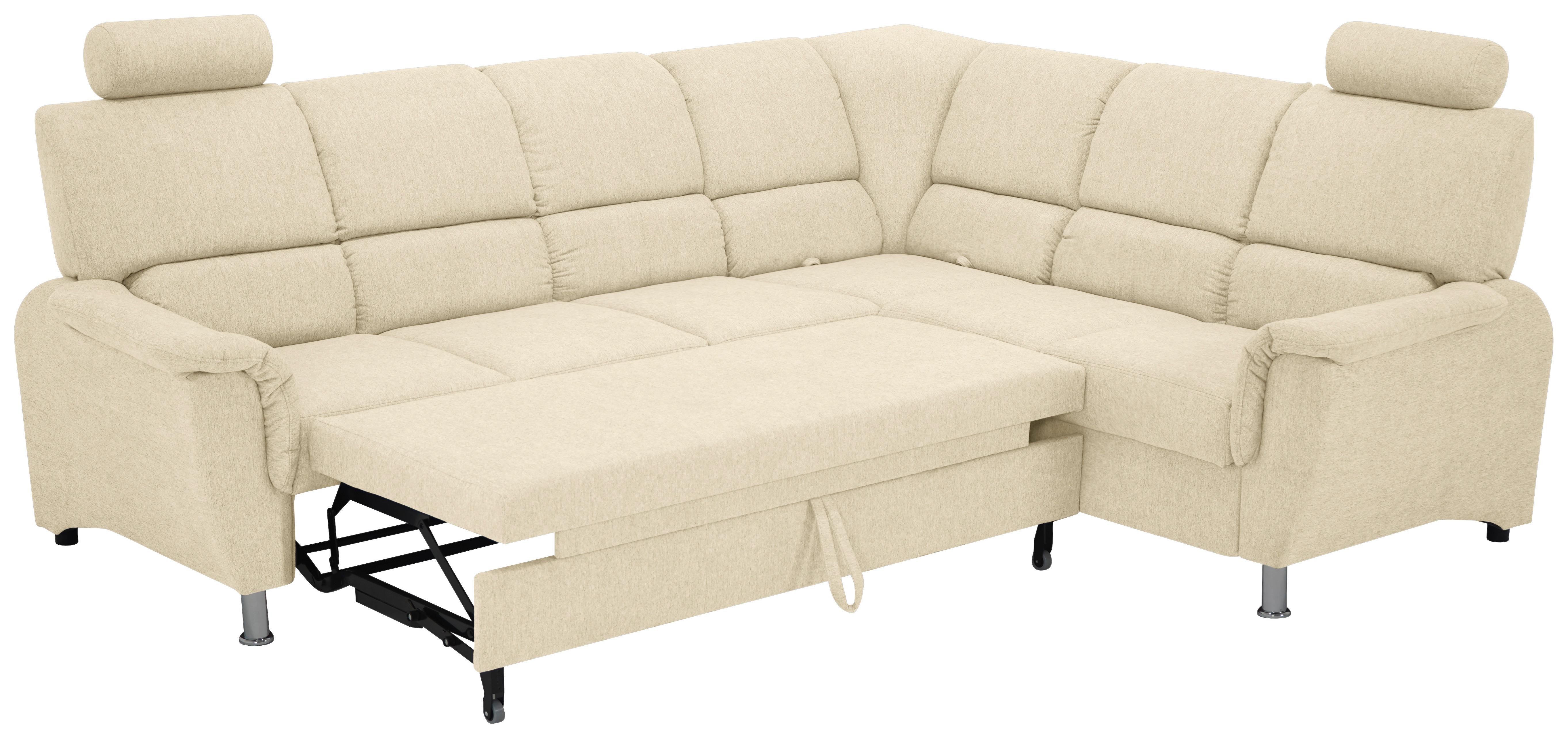 Sedačka MARSYLIA, pravá, béžová - čierna/strieborná, Design, kov/drevo (270/219cm) - MID.YOU