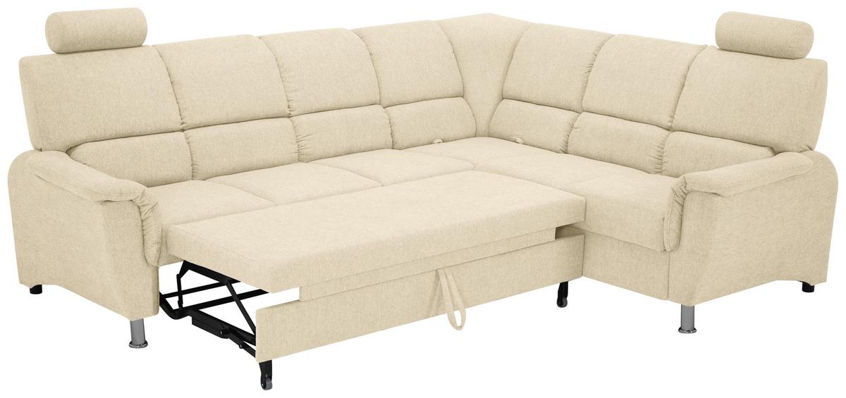 Sedačka MARSYLIA, pravá, béžová - čierna/strieborná, Design, kov/drevo (270/219cm) - MID.YOU