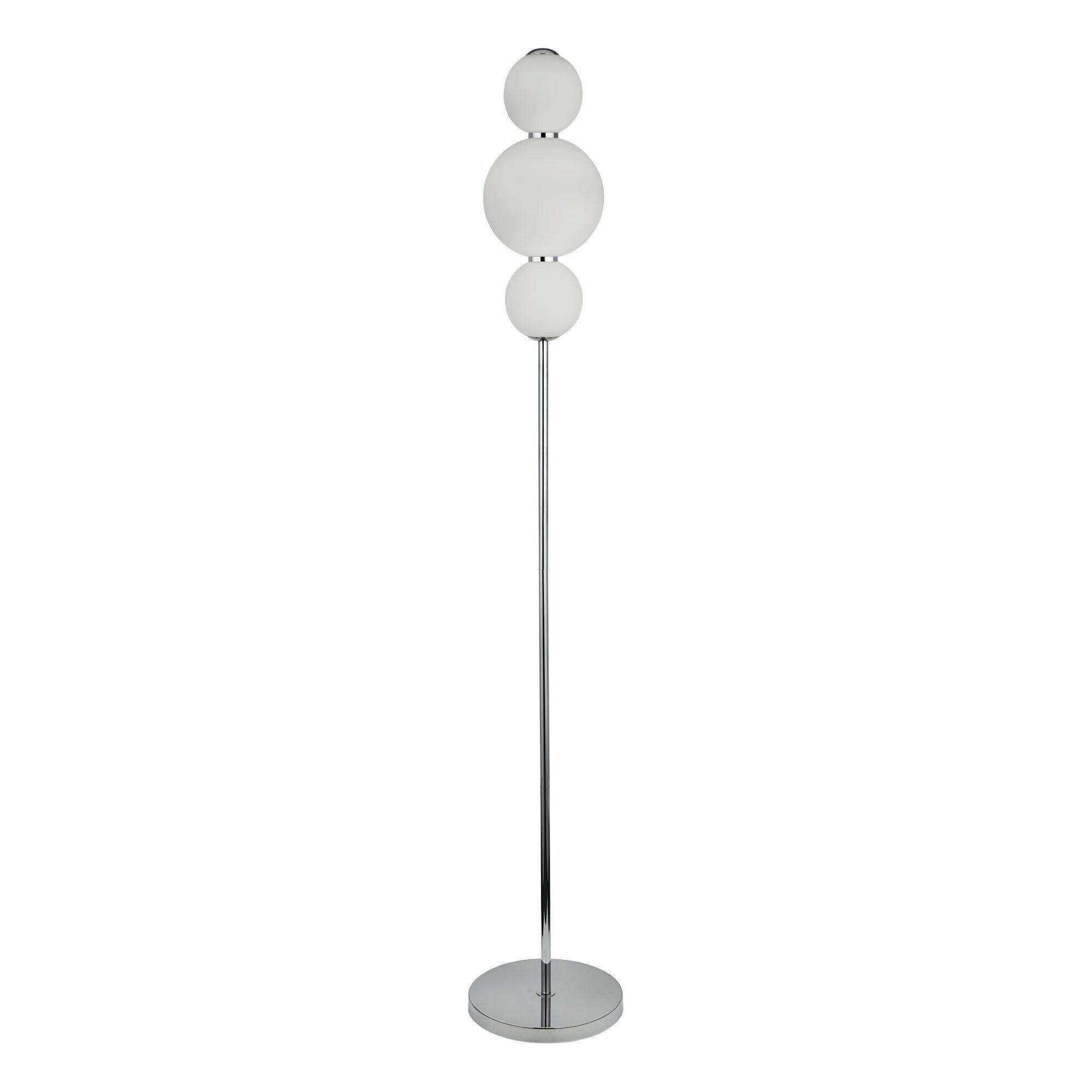 LED-Stehleuchte Eu51021-3cc - Chromfarben/Weiß, Basics, Glas/Metall (25/151cm)