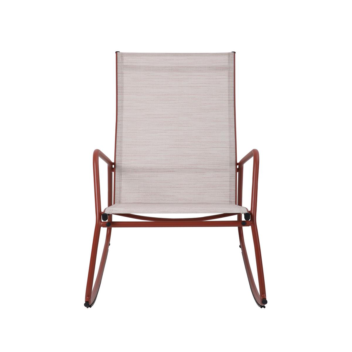 Loungesessel Brody – Schaukelstuhl - Terracotta, MODERN, Textil/Metall (68.5/97/91cm)