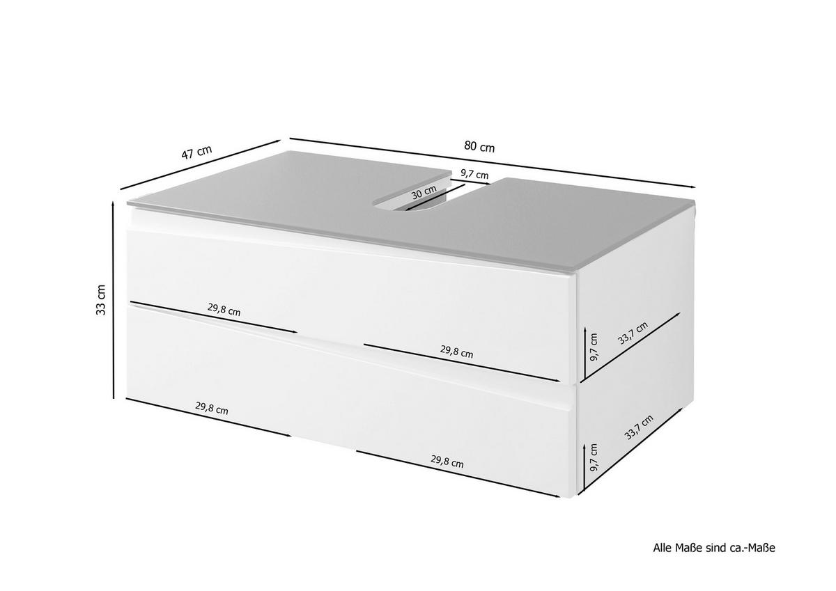 Waschbeckenunterschrank Shape Eiche Artisan/Anthrazit B:80cm - Anthrazit/Eiche Artisan, LIFESTYLE, Holzwerkstoff (80/33/47cm) - MID.YOU