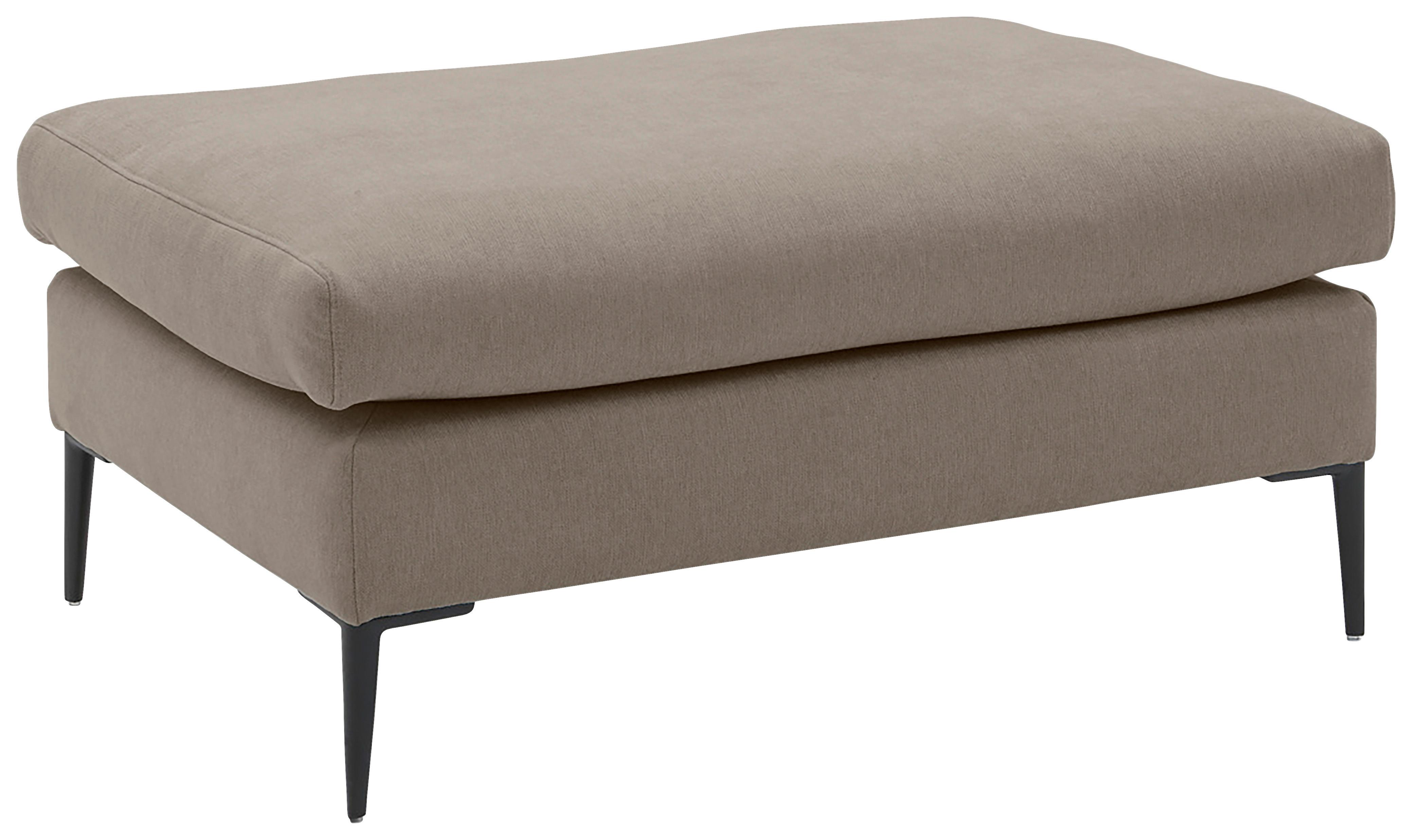 Hocker Aurora Ii - Taupe/Schwarz, MODERN, Textil (100/43/69cm) - Trendmanufaktur