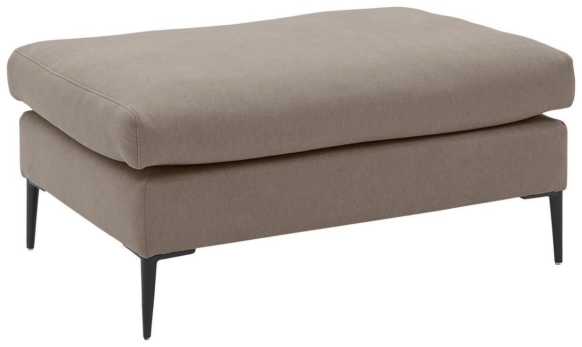 Hocker Aurora II - Taupe/Schwarz, MODERN, Textil (100/43/69cm) - Trendmanufaktur
