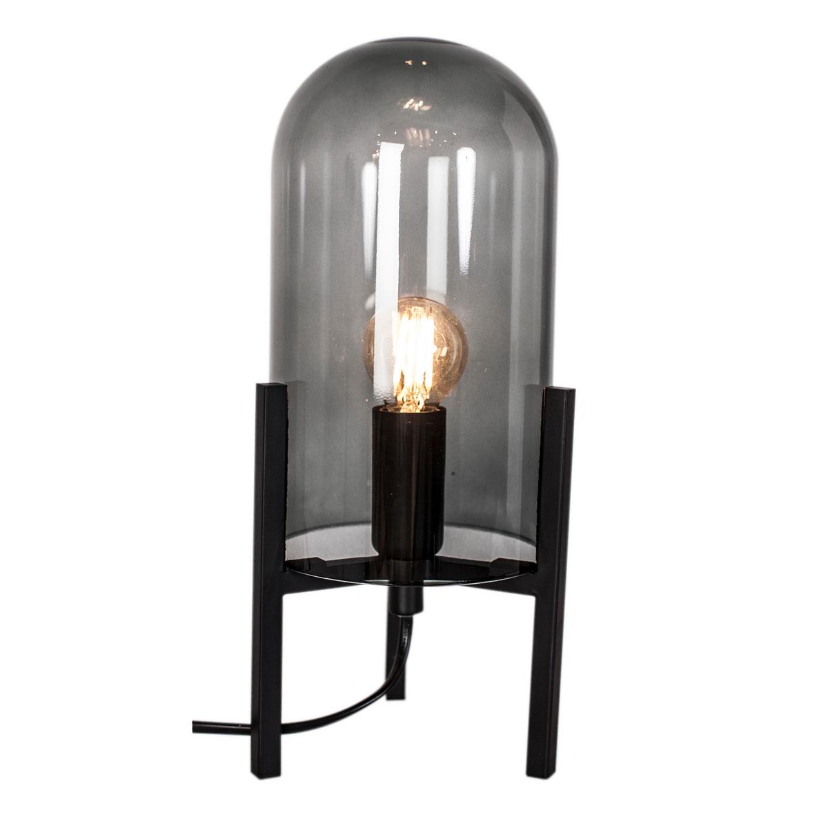 Tischlampe Smokey Grau/Schwarz 2832780-4002 Smokey - Schwarz/Grau, Design, Glas/Metall (14/30cm) - By Rydéns