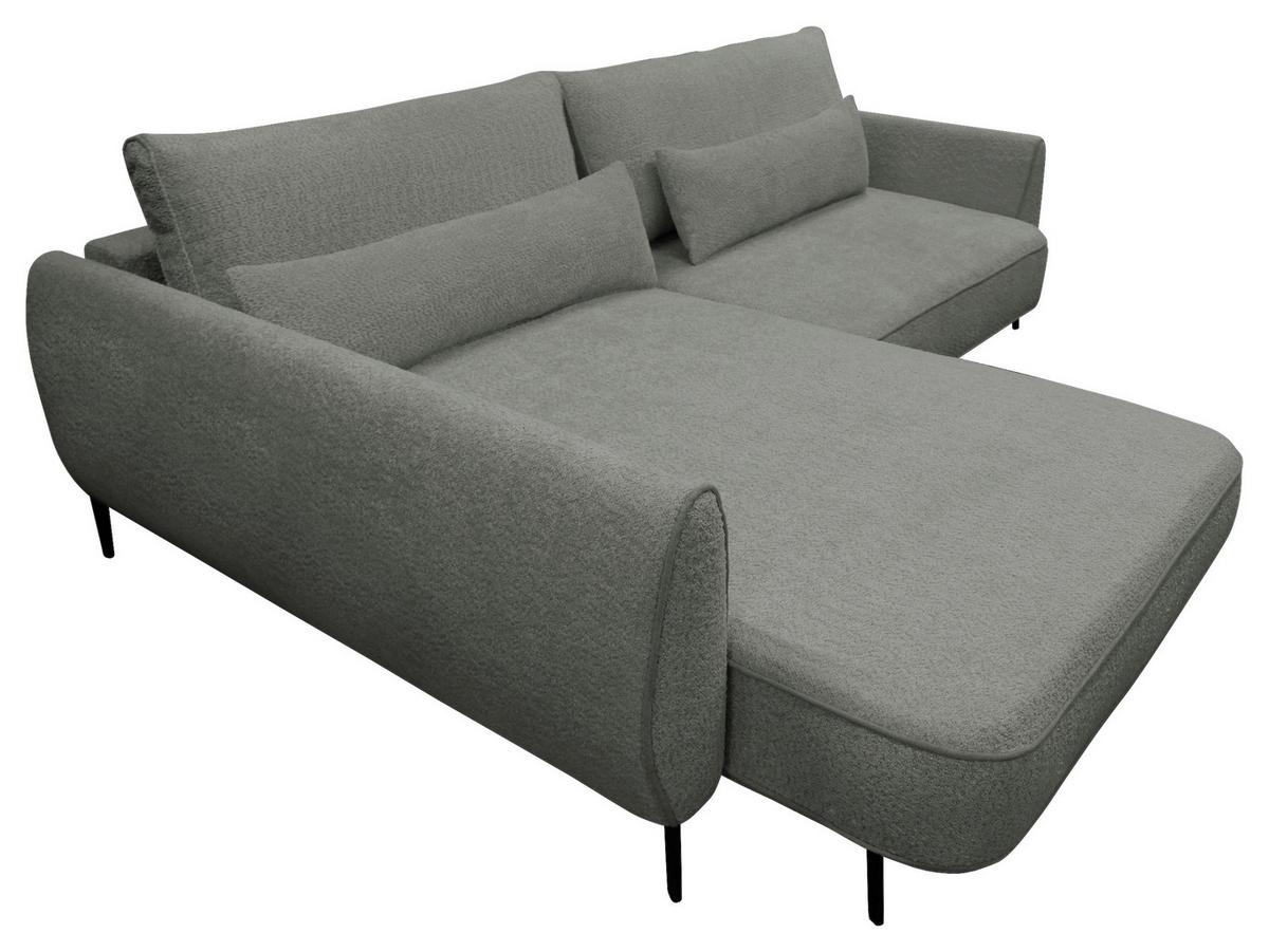 Ecksofa Abriamo Grau 204x273 cm - Creme/Schwarz, Design, Textil (204/273cm) - MID.YOU