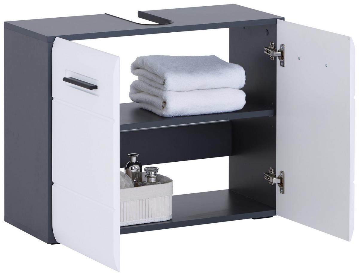 Pearl New Snol 111 Mosdó Alatti Szekrény - antracit/fehér, Konventionell, faalapú anyag (70/55,5/29,6cm)