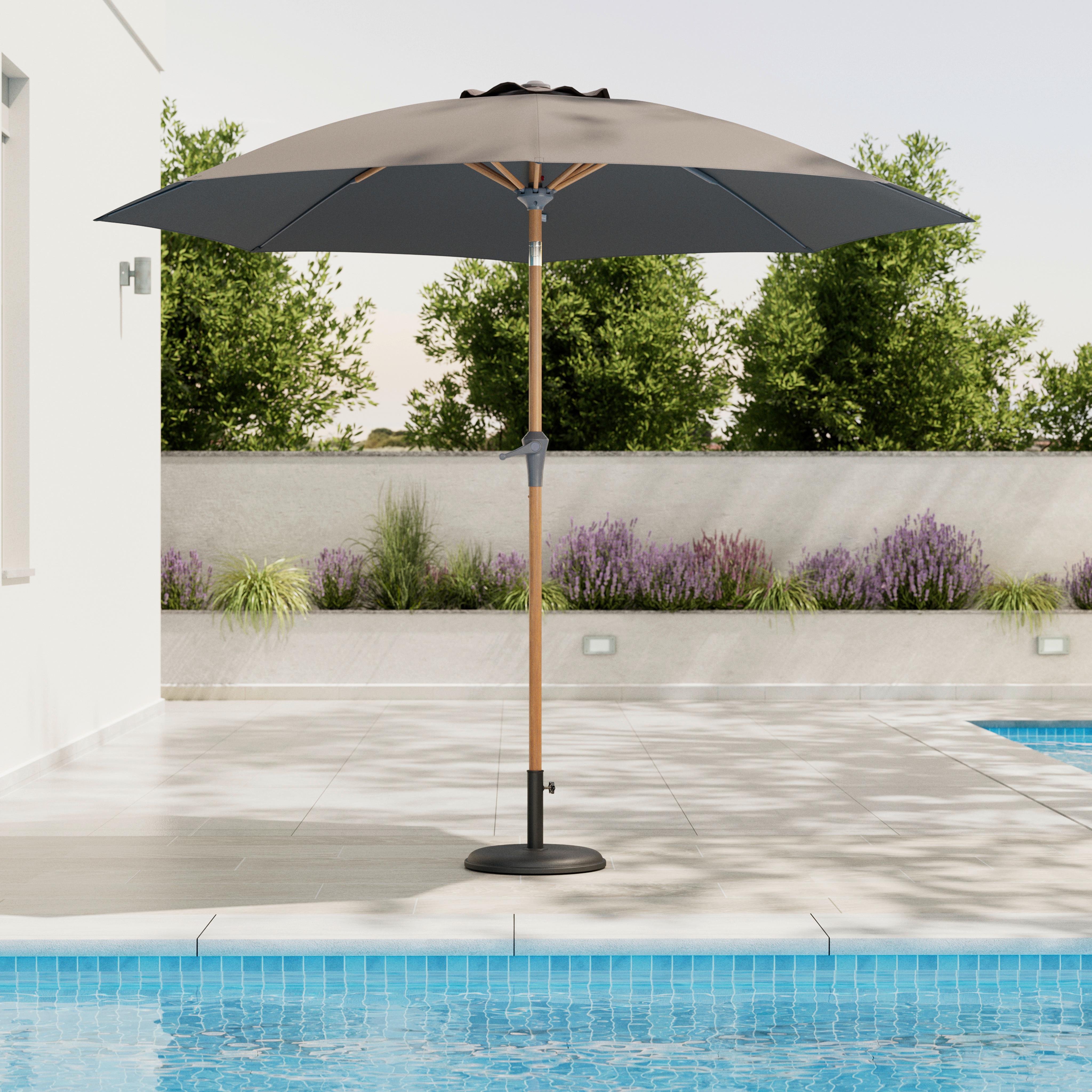 SLUNEČNÍK DORIS - přírodní barvy/antracitová, Basics, kov/textil (270/240/270cm) - Mömax