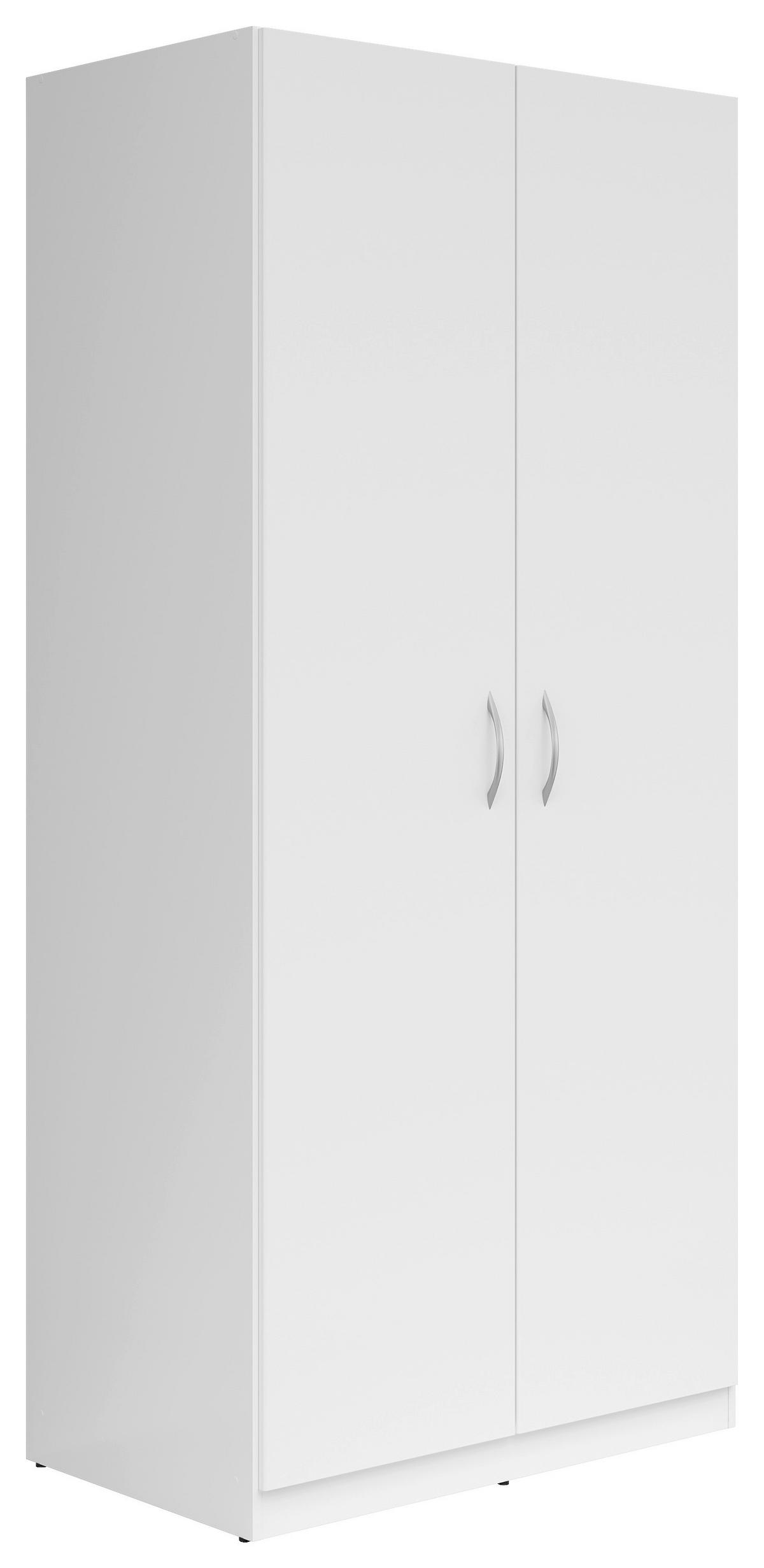 Drehtürenschrank B: 91 Cm Casao, Weiß - Weiß, KONVENTIONELL, Holzwerkstoff (91/197/54cm) - Carryhome