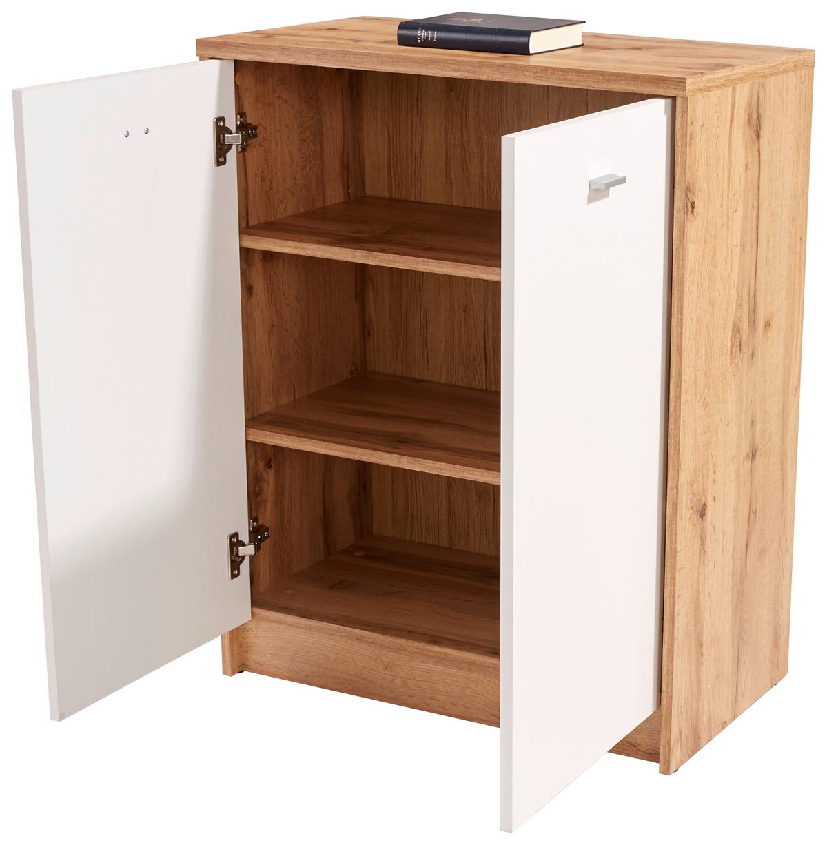 KOMODA 4-YOU NEW YUK03 - biela/farba duba, Modern, kompozitné drevo/plast (74/85,4/34,6cm)