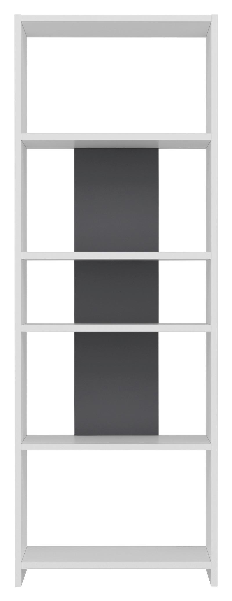 Regál, antracitová/bílá - bílá/antracitová, Design, kompozitní dřevo (56,9/160/25cm) - Livetastic