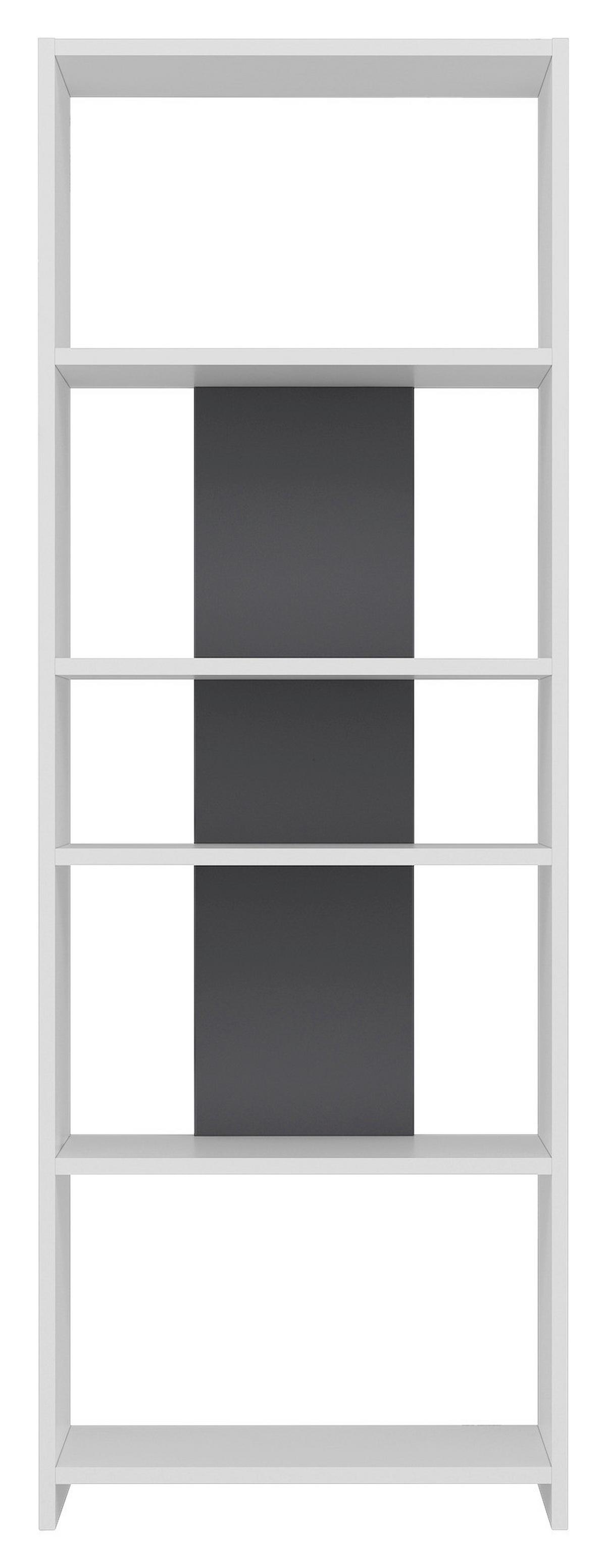 Regal Diosp Standregal - Anthrazit/Weiß, Design, Holzwerkstoff (56,9/160/25cm) - Livetastic