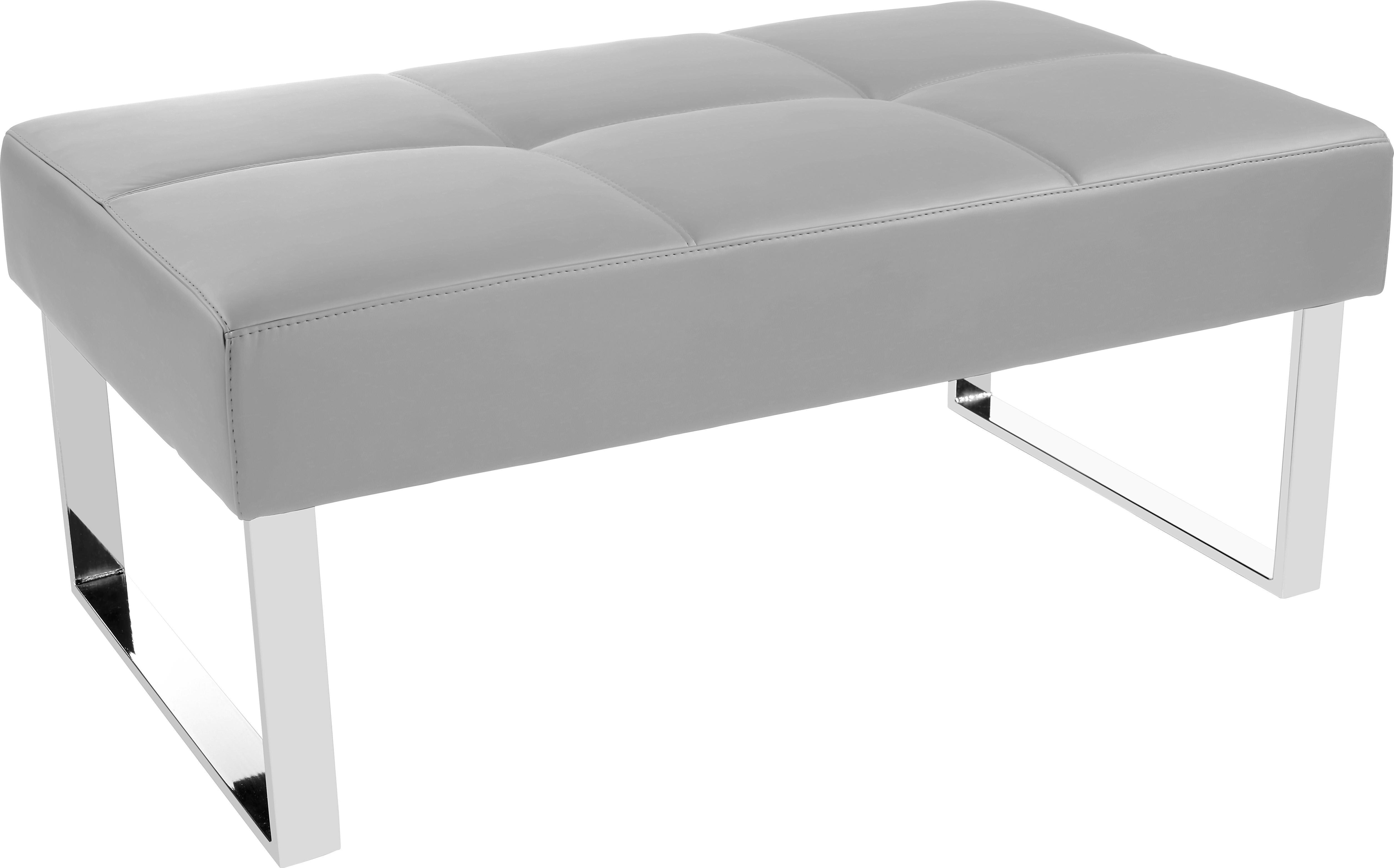 Sitzbank Rab - Weiß, MODERN, Leder/Metall (120/50/62cm) - Ombra