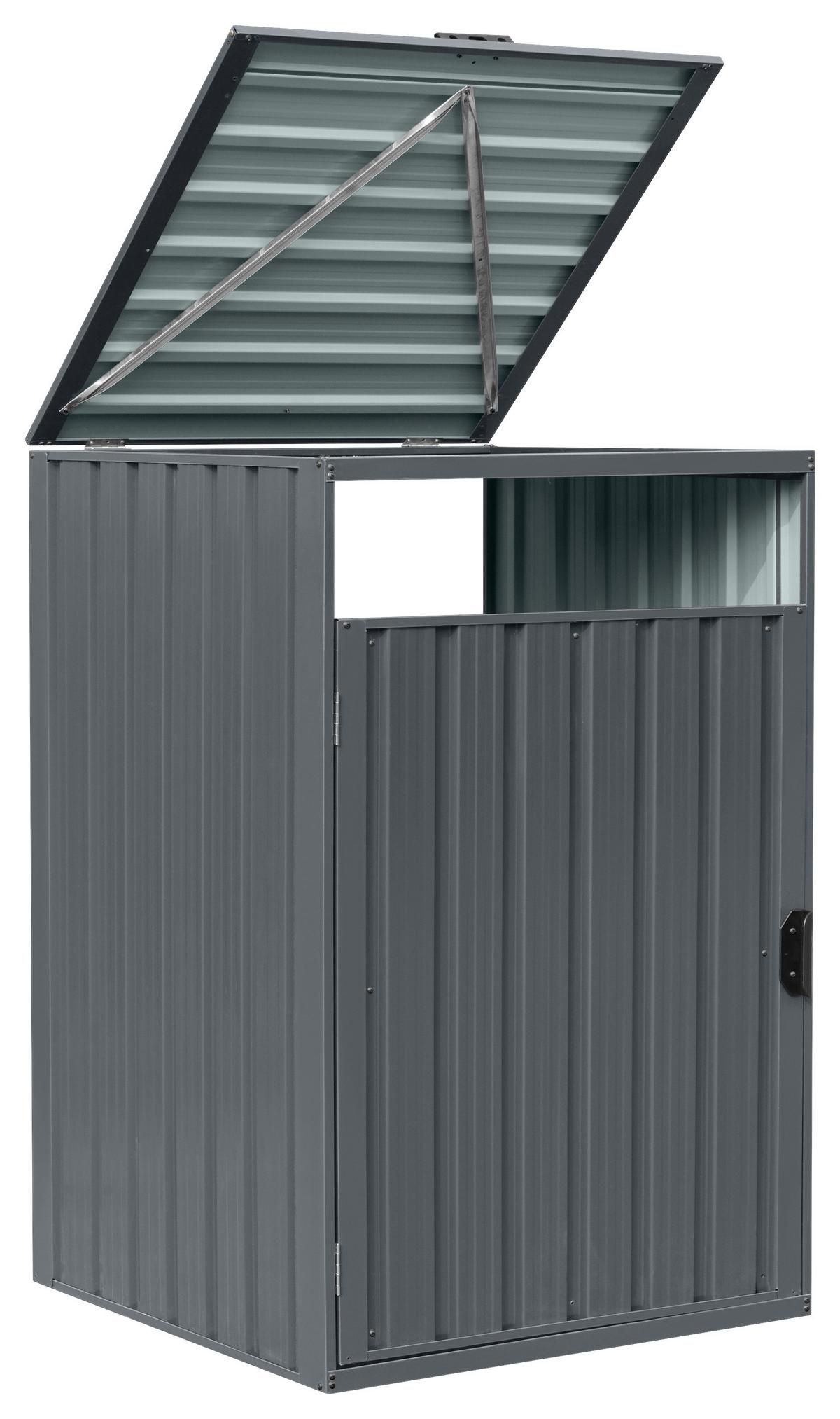 Mülltonnenbox A093.010.10 - Anthrazit, KONVENTIONELL, Metall (80/80/122cm) - Ambia Garden