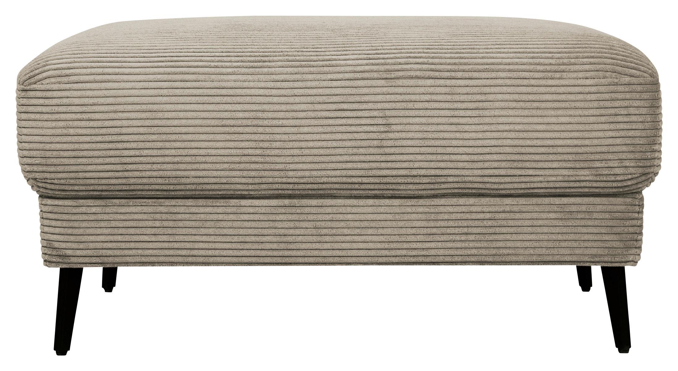 Boxspringová taburetka CORA, sivobéžový menčester - sivobéžová, Modern, kov/textil (92/46/60cm) - Mömax