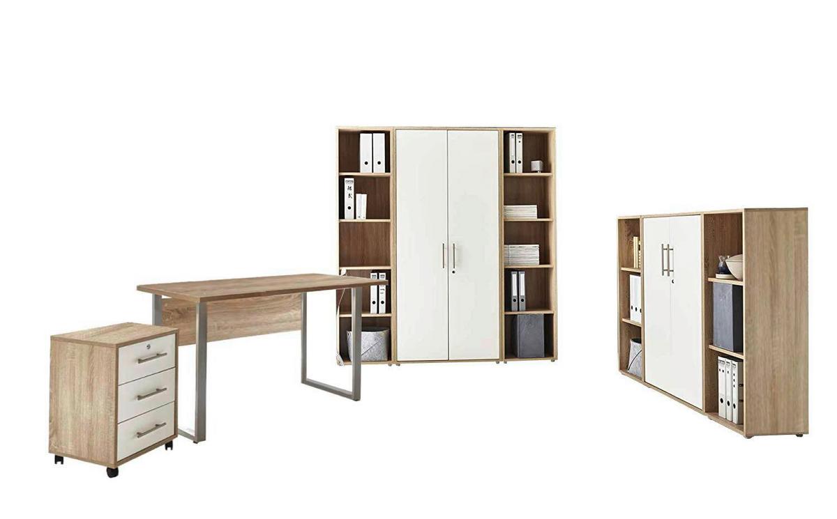 Büro Office Edition Mini Sonoma Eiche Dekor/Weiß - Weiß/Sonoma Eiche, MODERN, Holzwerkstoff/Metall - MID.YOU